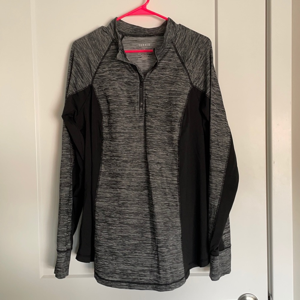 Torrid Active Half Zip Color Block Top